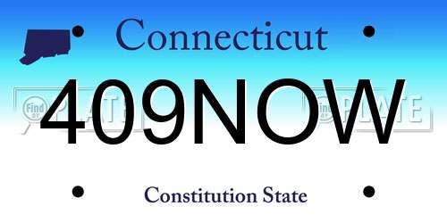 409NOW Connecticut License Plate