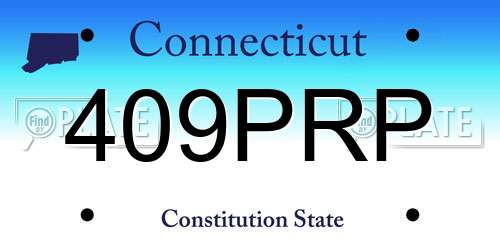 409PRP Connecticut License Plate