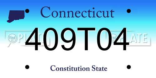 409T04 Connecticut License Plate