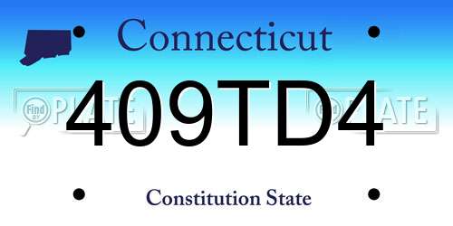 409TD4 Connecticut License Plate