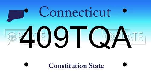 409TQA Connecticut License Plate