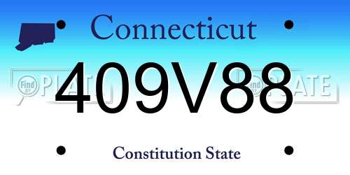 409V88 Connecticut License Plate