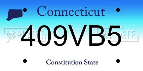 409VB5 Connecticut License Plate
