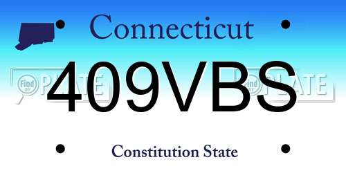 409VBS Connecticut License Plate