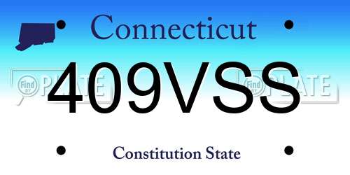 409VSS Connecticut License Plate