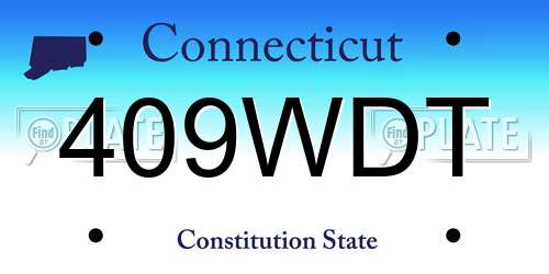 409WDT Connecticut License Plate