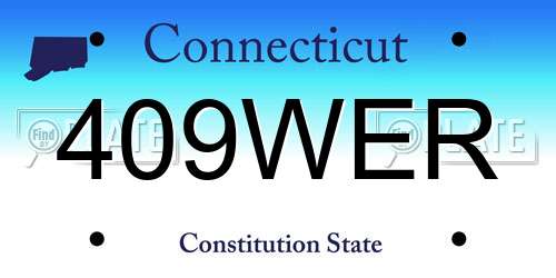 409WER Connecticut License Plate