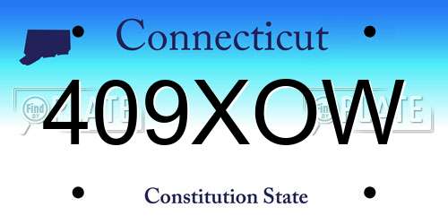 409XOW Connecticut License Plate