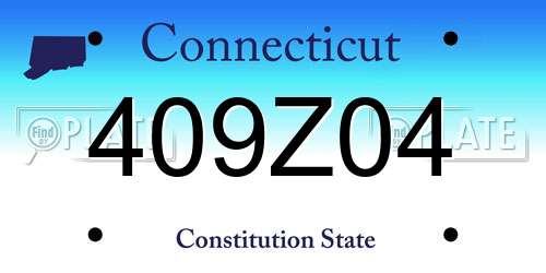 409Z04 Connecticut License Plate