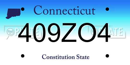 409ZO4 Connecticut License Plate