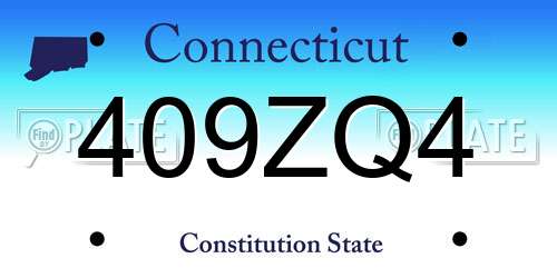 409ZQ4 Connecticut License Plate