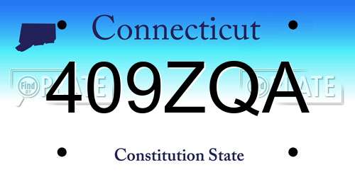 409ZQA Connecticut License Plate