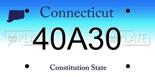40A30 Connecticut License Plate
