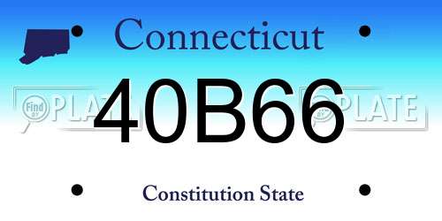 40B66 Connecticut License Plate