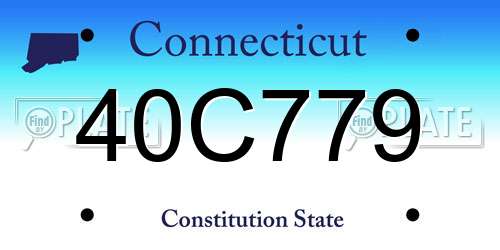40C779 Connecticut License Plate