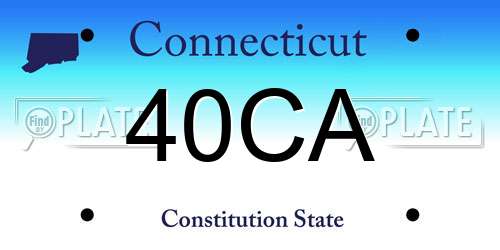 40CA Connecticut License Plate