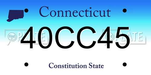 40CC45 Connecticut License Plate