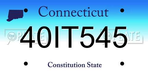 40IT545 Connecticut License Plate
