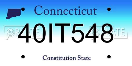 40IT548 Connecticut License Plate