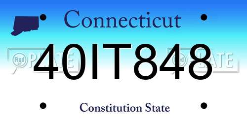 40IT848 Connecticut License Plate