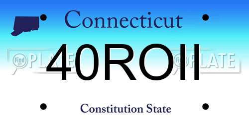 40ROII Connecticut License Plate