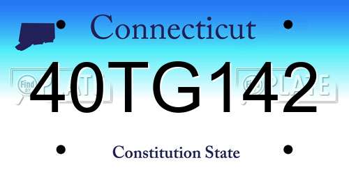 40TG142 Connecticut License Plate
