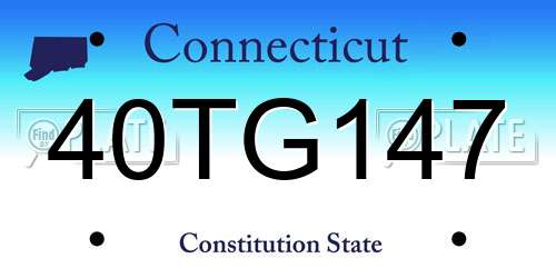 40TG147 Connecticut License Plate