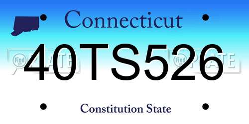 40TS526 Connecticut License Plate