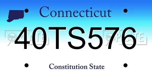 40TS576 Connecticut License Plate