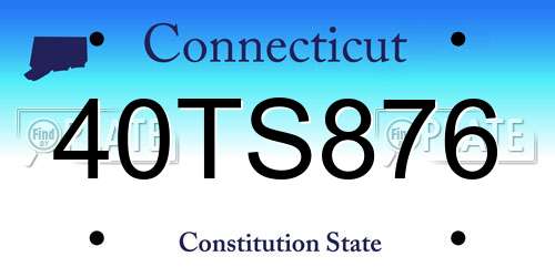 40TS876 Connecticut License Plate