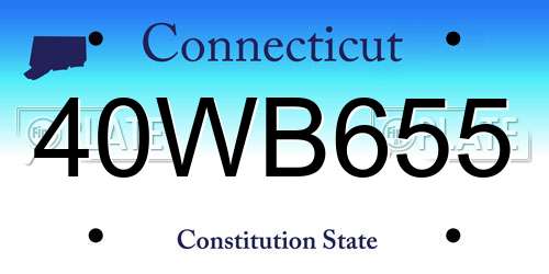 40WB655 Connecticut License Plate