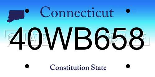 40WB658 Connecticut License Plate