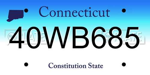 40WB685 Connecticut License Plate