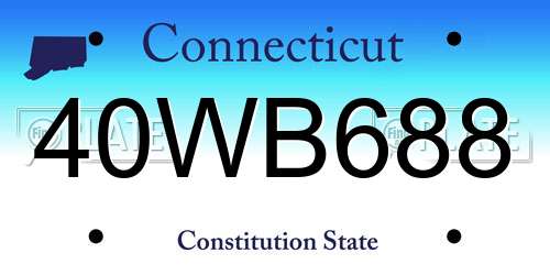 40WB688 Connecticut License Plate