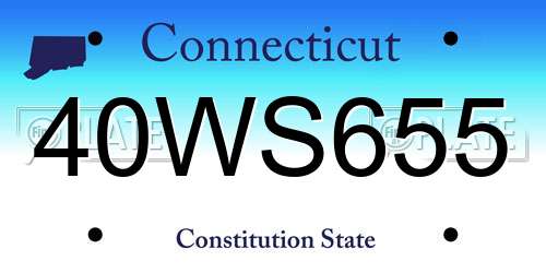 40WS655 Connecticut License Plate