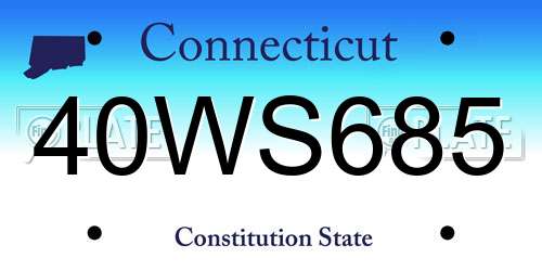 40WS685 Connecticut License Plate
