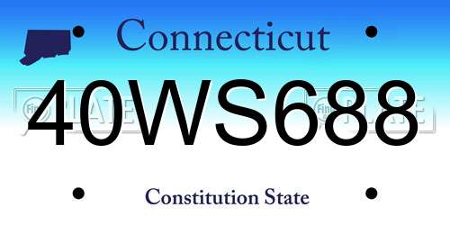 40WS688 Connecticut License Plate