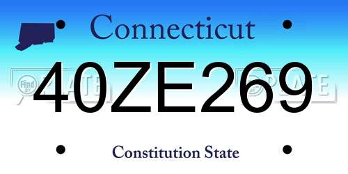 40ZE269 Connecticut License Plate