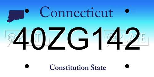 40ZG142 Connecticut License Plate