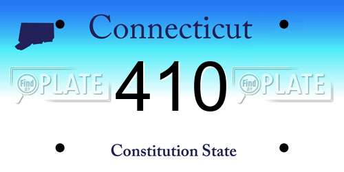 410 Connecticut License Plate