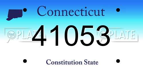 41053 Connecticut License Plate