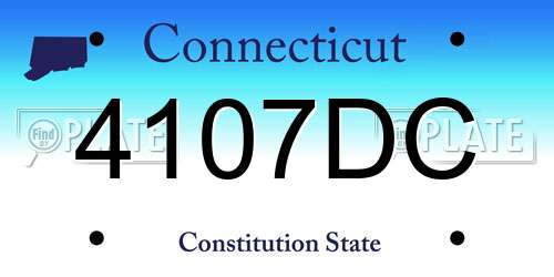 4107DC Connecticut License Plate