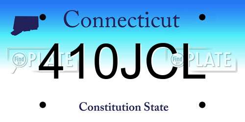 410JCL Connecticut License Plate