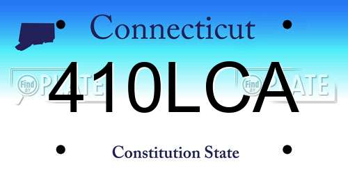 410LCA Connecticut License Plate