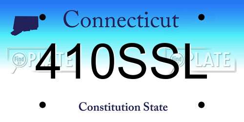 410SSL Connecticut License Plate