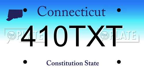 410TXT Connecticut License Plate
