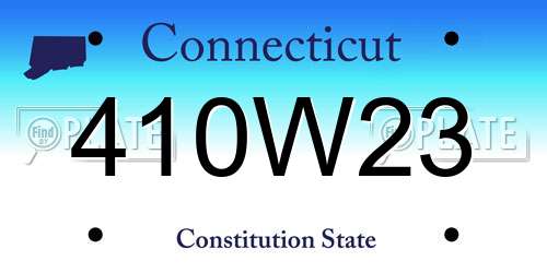 410W23 Connecticut License Plate