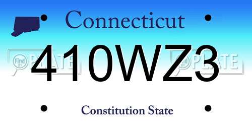 410WZ3 Connecticut License Plate