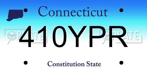 410YPR Connecticut License Plate