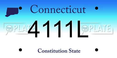 4111L Connecticut License Plate